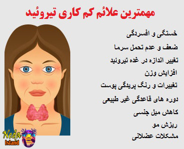 علائم بیماری کم کاری تیروئید
